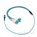 12f MPO-LC Duplex 2.0mm OM4 Aqua Hybrid Cable